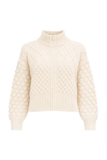 CASACO TRICOT ROSE BEGE AREIA IA